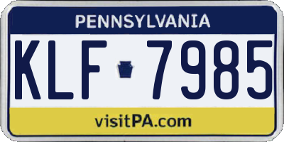 PA license plate KLF7985