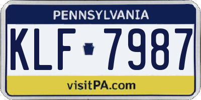 PA license plate KLF7987