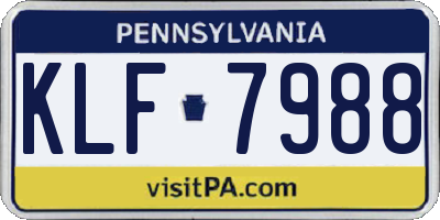 PA license plate KLF7988