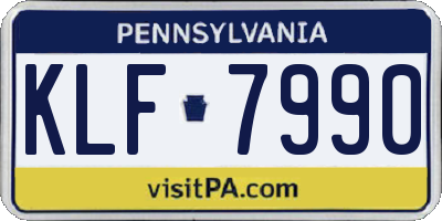 PA license plate KLF7990