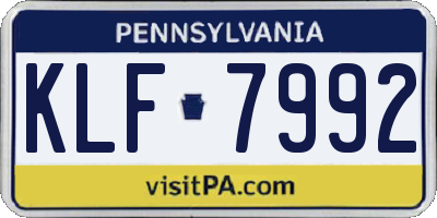 PA license plate KLF7992