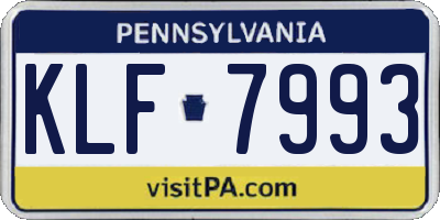 PA license plate KLF7993