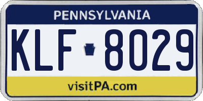 PA license plate KLF8029