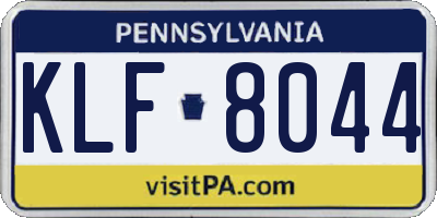 PA license plate KLF8044