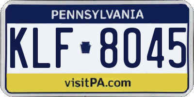 PA license plate KLF8045