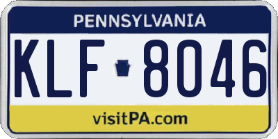 PA license plate KLF8046