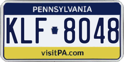 PA license plate KLF8048