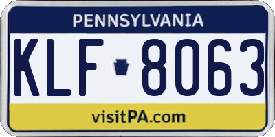 PA license plate KLF8063