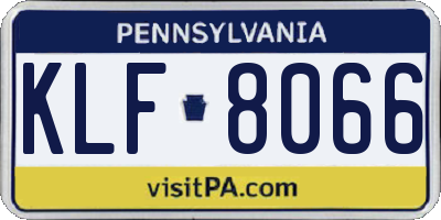 PA license plate KLF8066