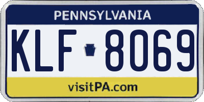 PA license plate KLF8069