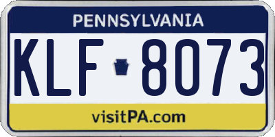 PA license plate KLF8073