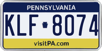 PA license plate KLF8074
