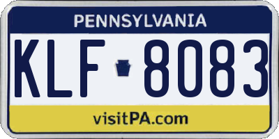 PA license plate KLF8083