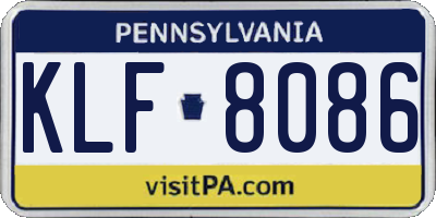 PA license plate KLF8086
