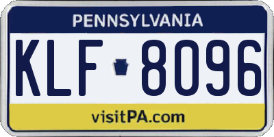 PA license plate KLF8096