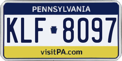 PA license plate KLF8097