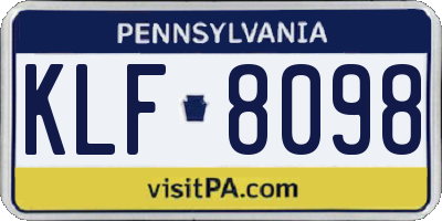 PA license plate KLF8098