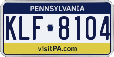 PA license plate KLF8104