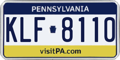 PA license plate KLF8110