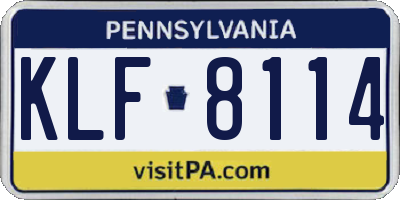 PA license plate KLF8114