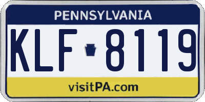 PA license plate KLF8119