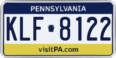 PA license plate KLF8122