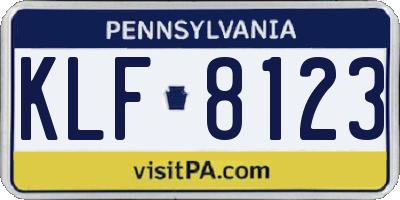 PA license plate KLF8123
