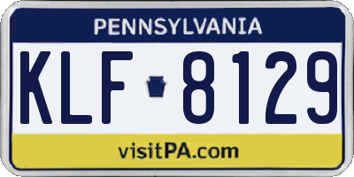 PA license plate KLF8129