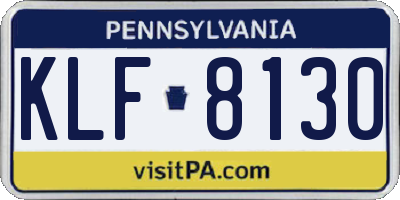 PA license plate KLF8130