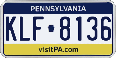 PA license plate KLF8136