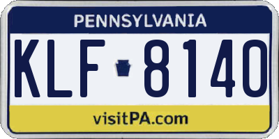 PA license plate KLF8140