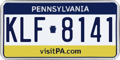 PA license plate KLF8141