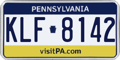 PA license plate KLF8142