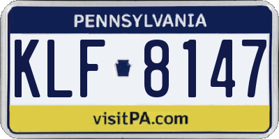 PA license plate KLF8147