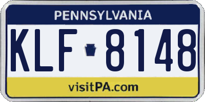 PA license plate KLF8148