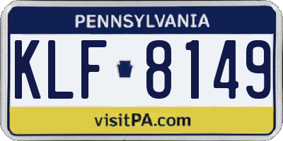 PA license plate KLF8149