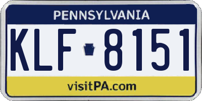 PA license plate KLF8151