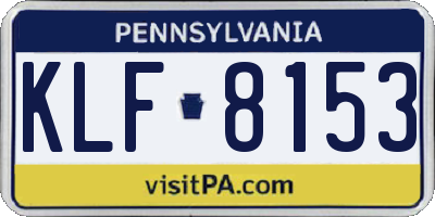 PA license plate KLF8153