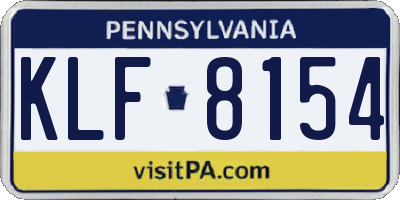 PA license plate KLF8154