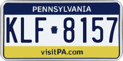 PA license plate KLF8157