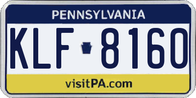 PA license plate KLF8160