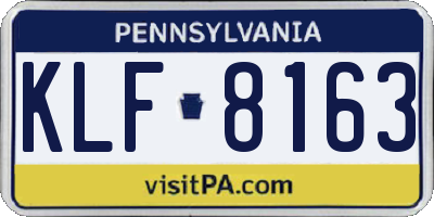 PA license plate KLF8163