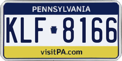PA license plate KLF8166