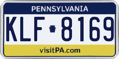 PA license plate KLF8169