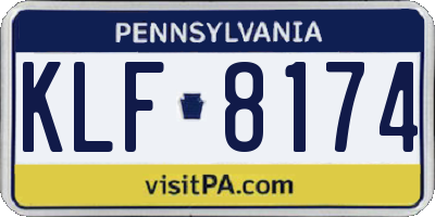 PA license plate KLF8174