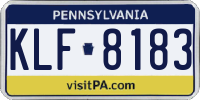 PA license plate KLF8183