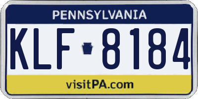 PA license plate KLF8184