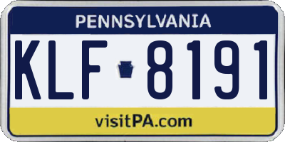 PA license plate KLF8191
