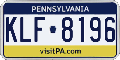 PA license plate KLF8196