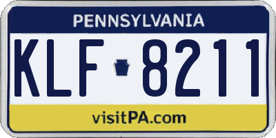 PA license plate KLF8211